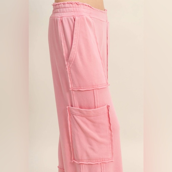 Pink Cargo Sweatpants - Picture 3 of 4